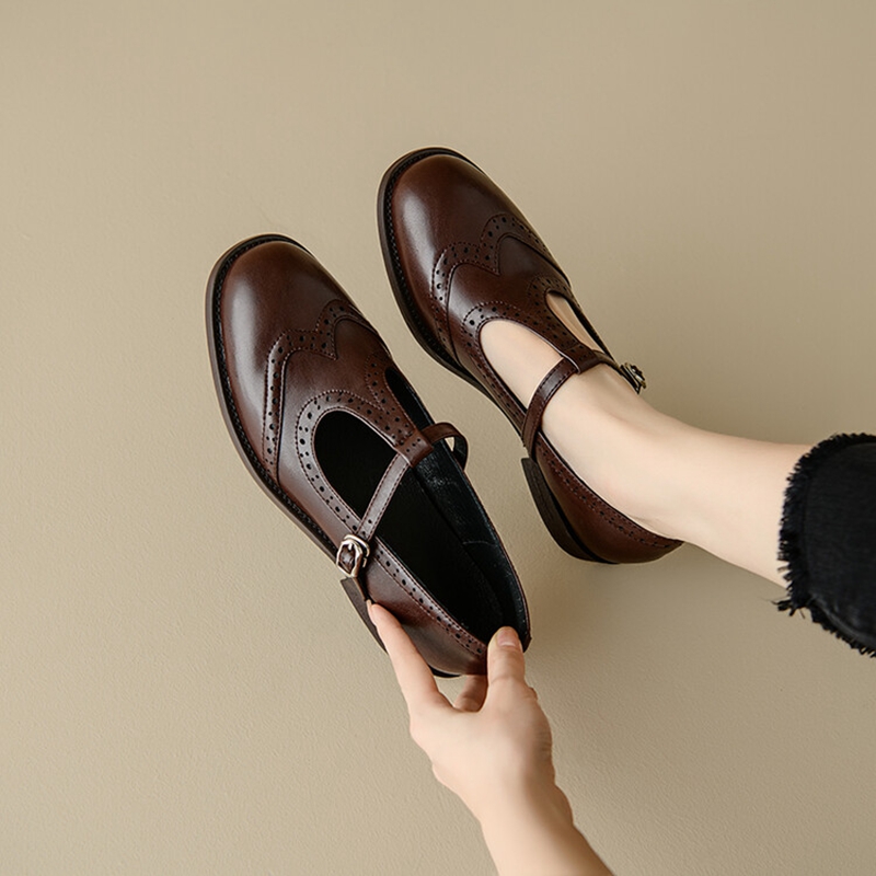 Casual Sandal Leather - انقسام الأحذية الجلدية للنساء ، الجولة