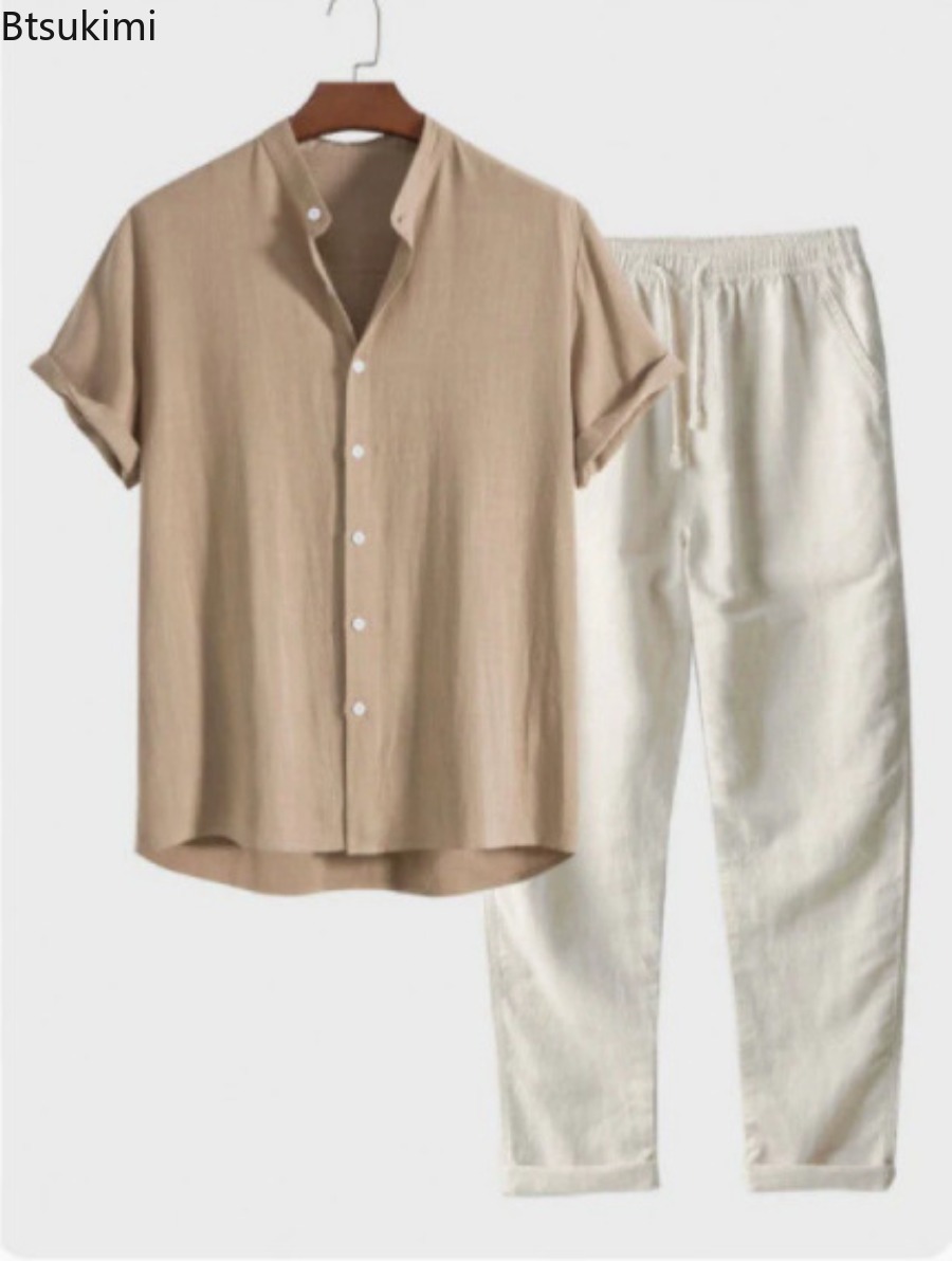 Linen Shirt Breathable - طقم رجالي صيفي جديد 2026 عصري