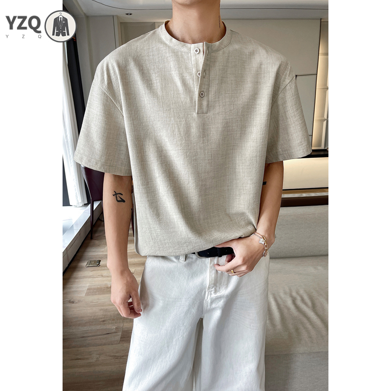 تي شيرت رجالي بأكمام قصيرة من  - مراجعة Linen Shirt Breathable وسعره