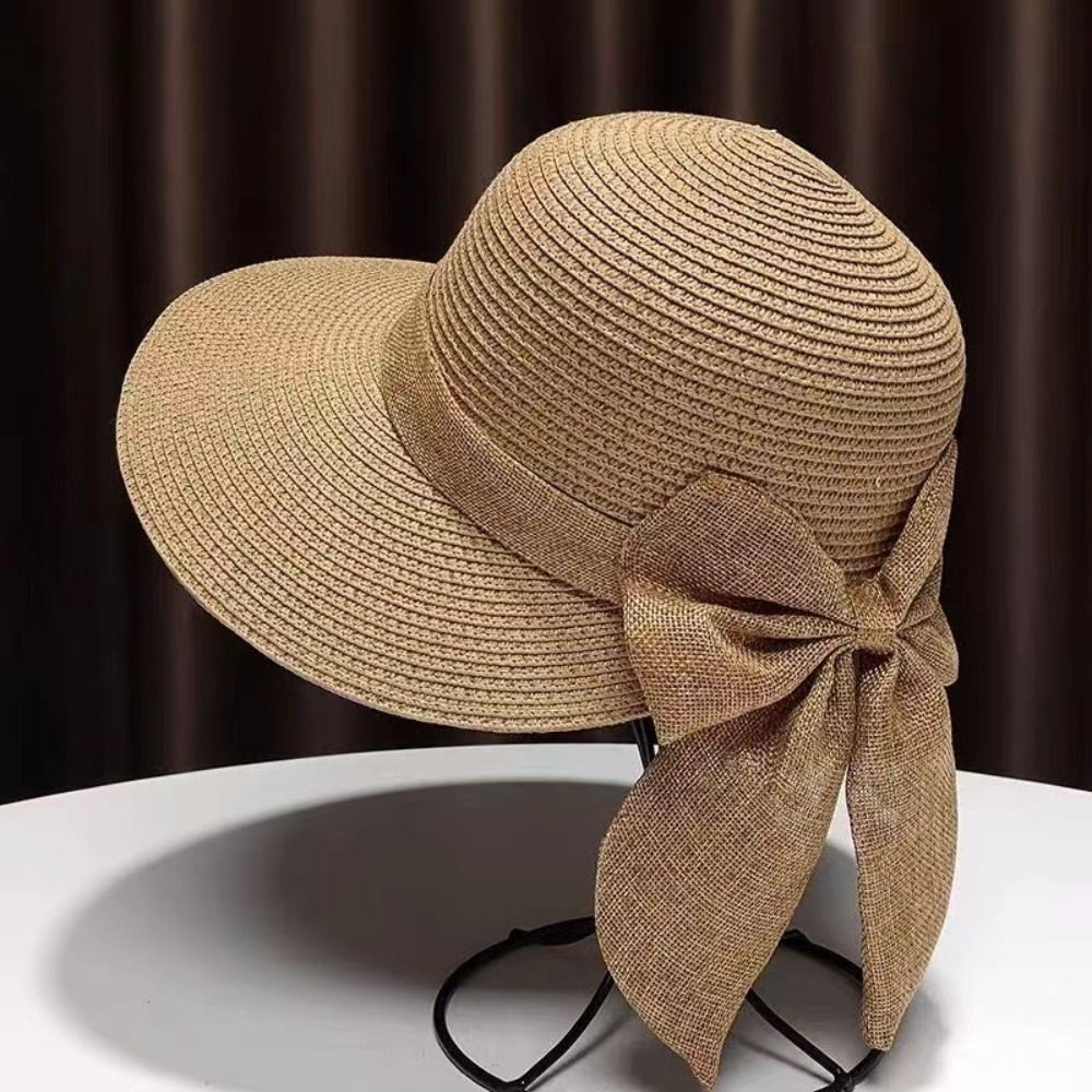 قبعة قش كاجوال بحافة واسعة للن - مراجعة Bucket Hat Straw وسعره