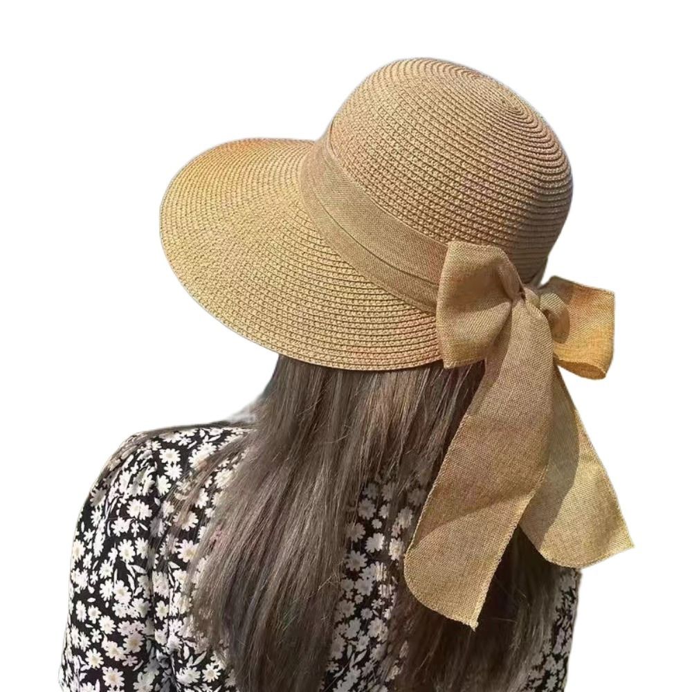 قبعة قش كاجوال بحافة واسعة للن - مراجعة Bucket Hat Straw وسعره