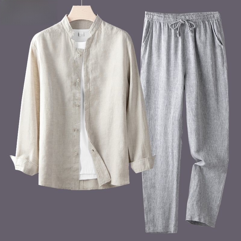 قميص رجالي طويل الأكمام من الك - مراجعة Linen Shirt Breathable وسعره