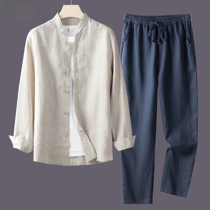 قميص رجالي طويل الأكمام من الك - مراجعة Linen Shirt Breathable وسعره