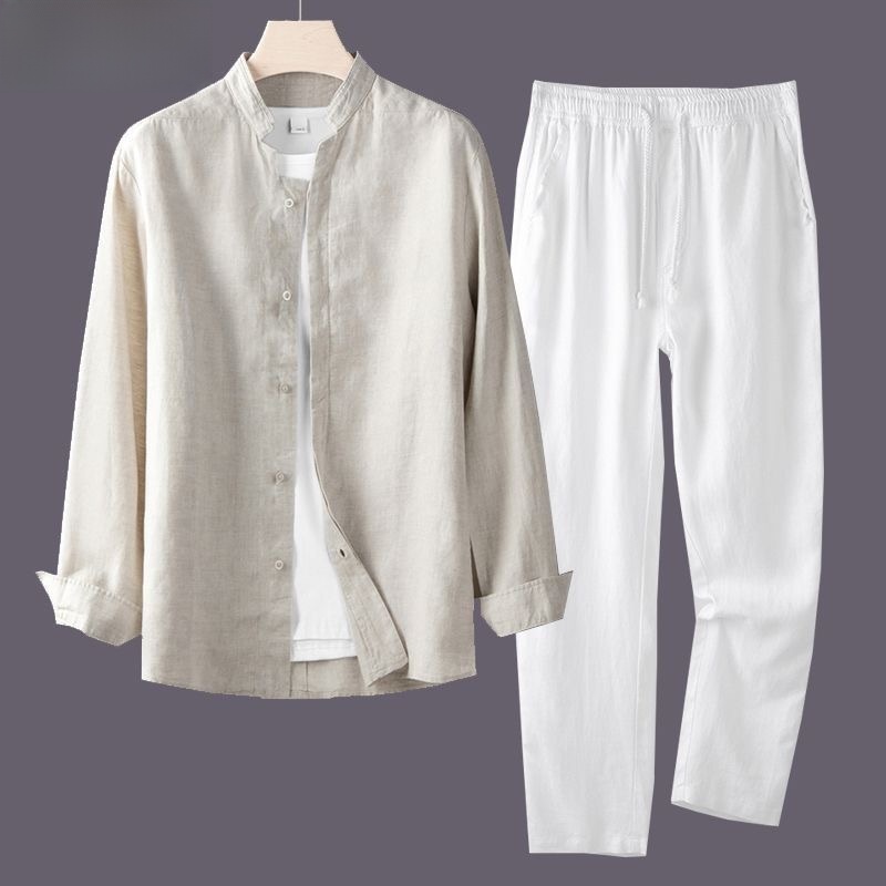 قميص رجالي طويل الأكمام من الك - مراجعة Linen Shirt Breathable وسعره