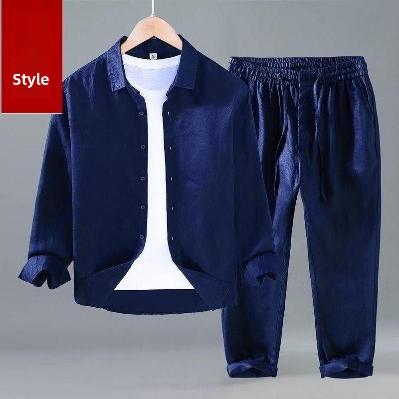 طقم قميص كتان فضفاض بأكمام قصي - مراجعة Linen Shirt Breathable وسعره