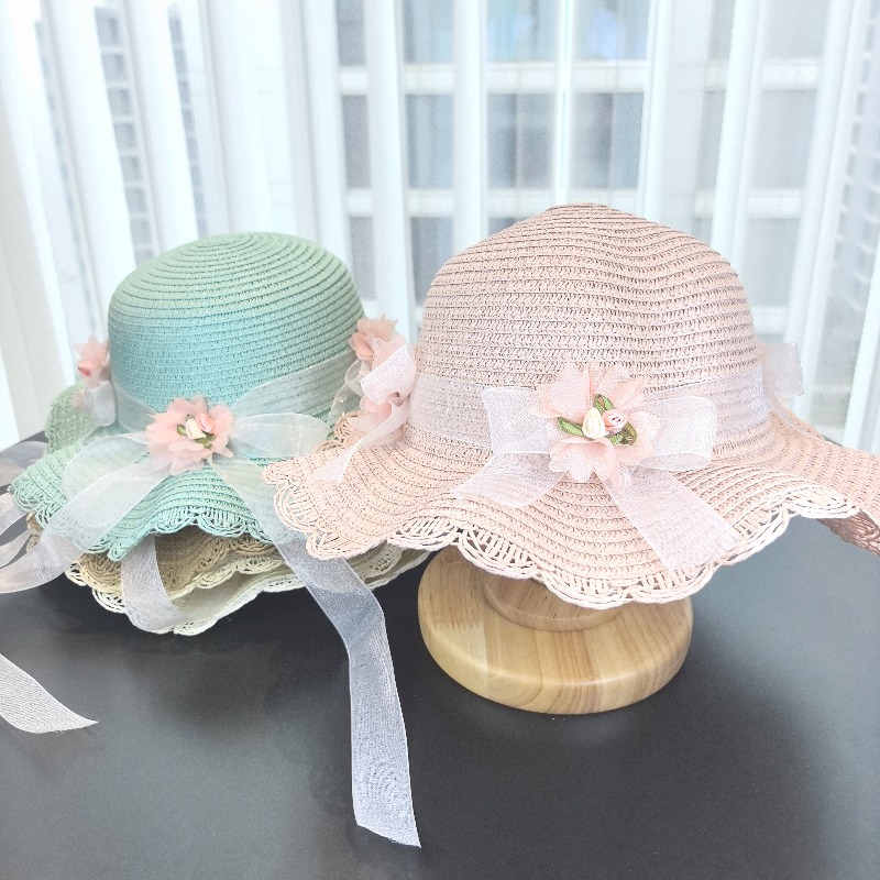 قبعة قش للفتيات من قطعتين بلون - مراجعة Bucket Hat Straw وسعره
